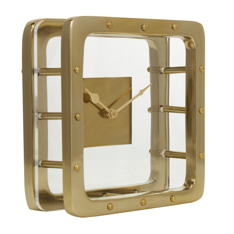 Modern & Contemporary Analog Metal Quartz Tabletop Clock