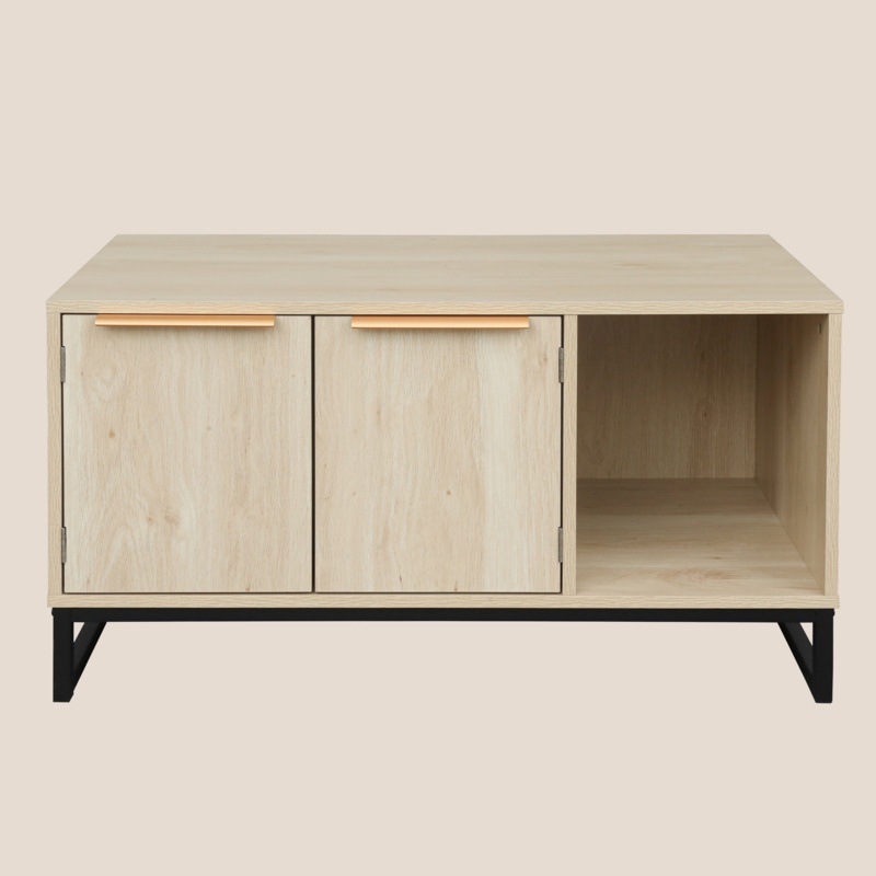 Modern Wooden 2-door Cat Litter Box Cover House