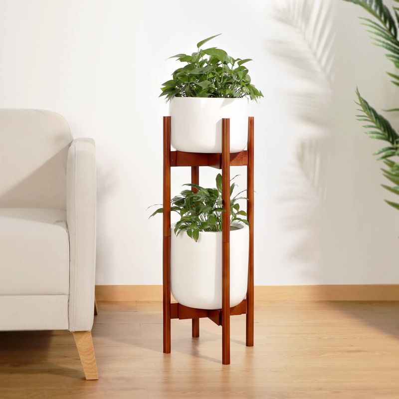 Moeletsi Square Multi-tiered Bamboo Solid Wood Plant Stand