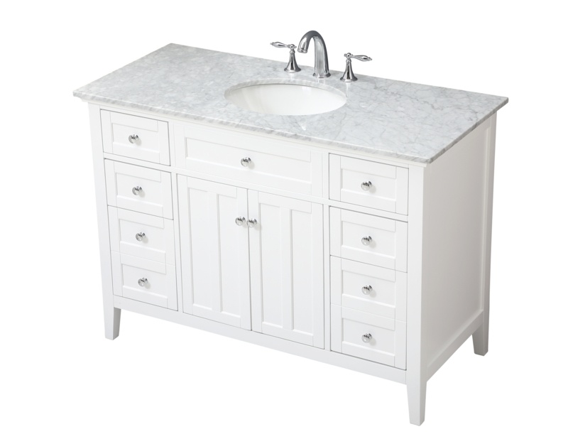 Moffett 48'' Single Bathroom Vanity with Marble Top