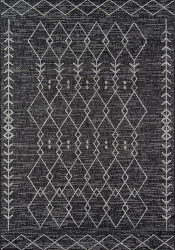 Momeni Villa Monaco Charcoal/White Indoor/Outdoor Rug
