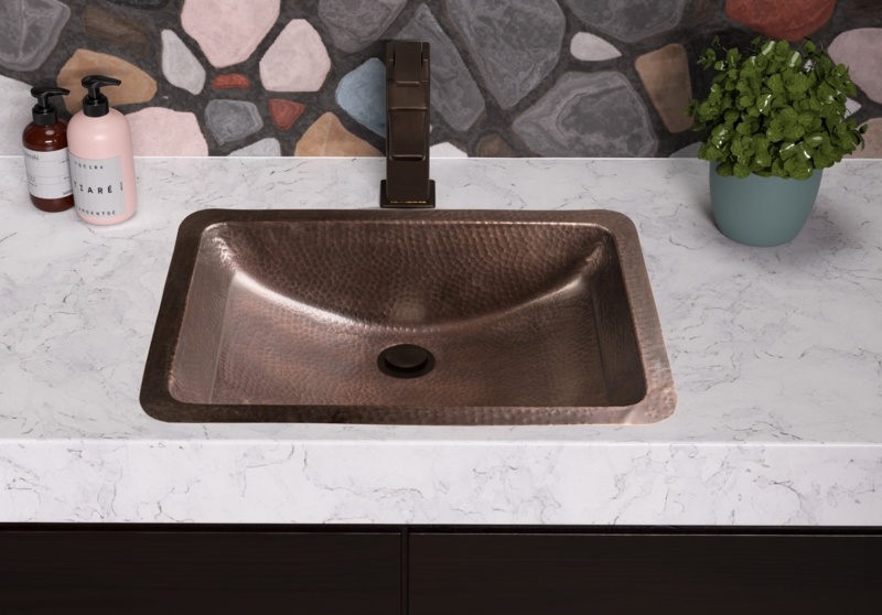 Monarch Abode 21'' Copper Rectangular Dual Mount Bathroom Sink