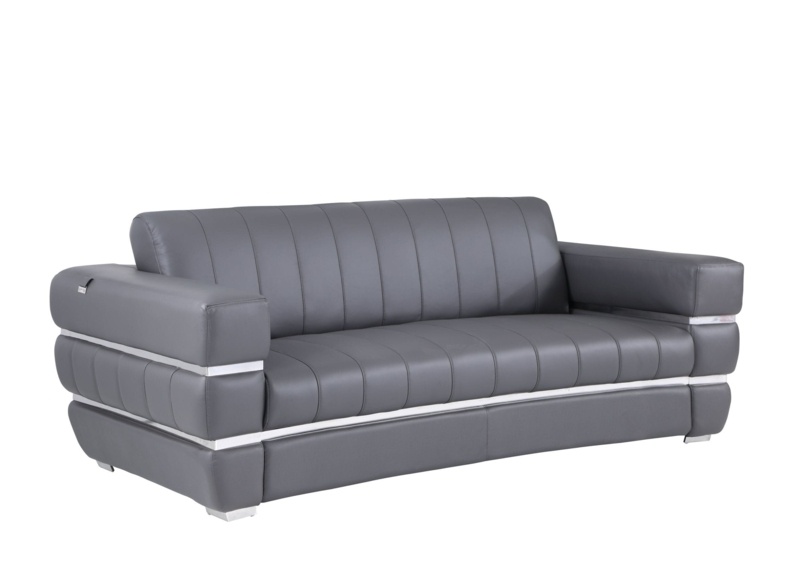 Monza 89" Genuine Leather Square Arm Sofa