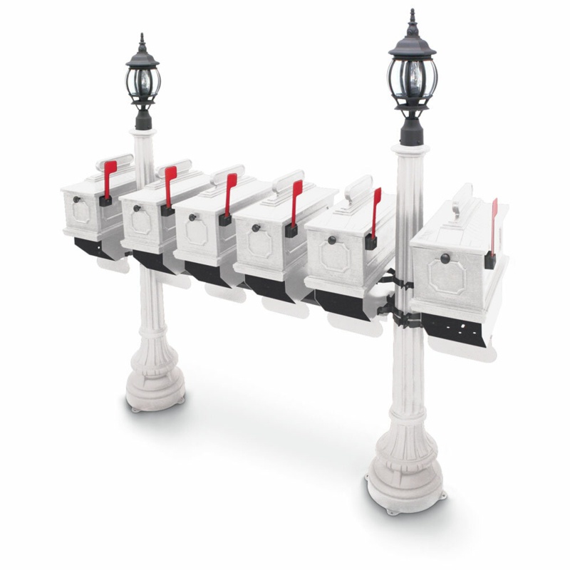 Morganton Steel Post Mounted Mailbox with Newspaper Compartment
