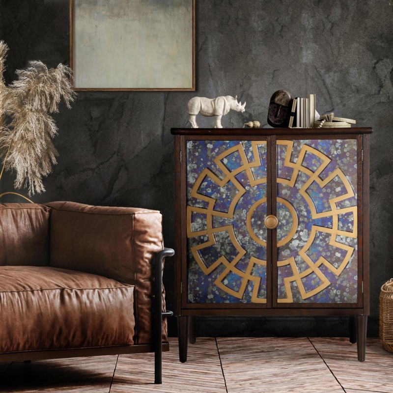 Muamar Solid Wood Accent Cabinet