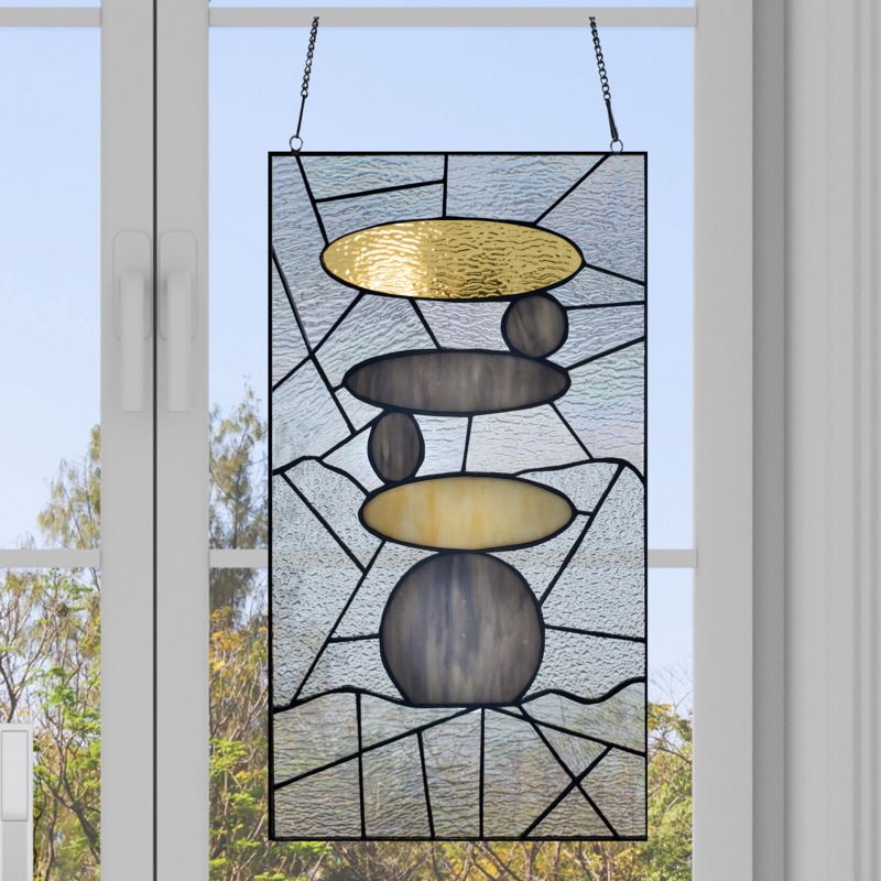 Namaste Stained Glass Window Panel