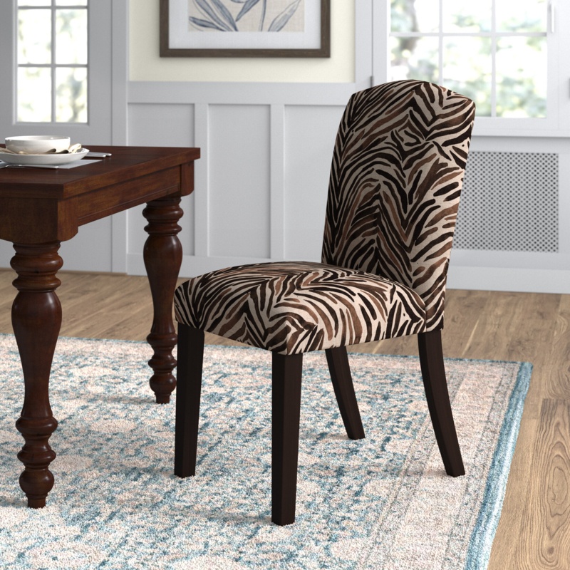 Newberry Nail Button Arched Crossweave Upholstered Dining Chair in Blue
