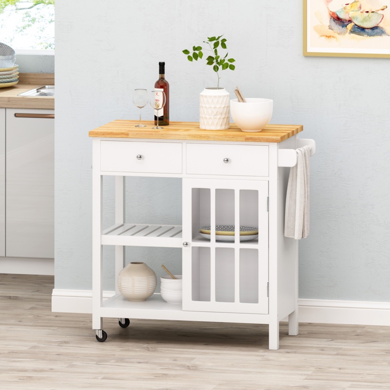 Nomaan Solid Wood Kitchen Island