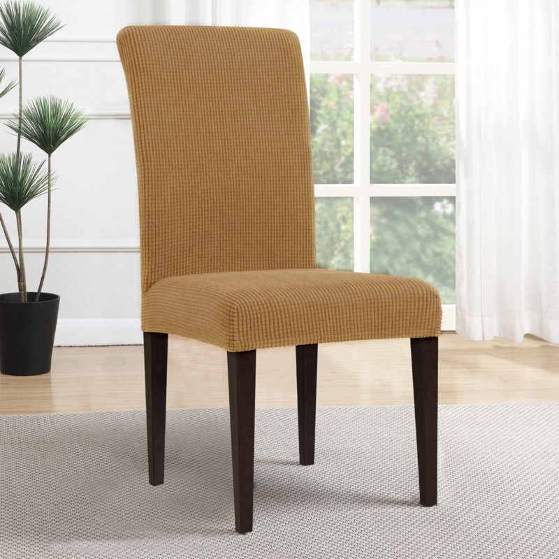 Noname Grid Soft Box Cushion Dining Chair Slipcover