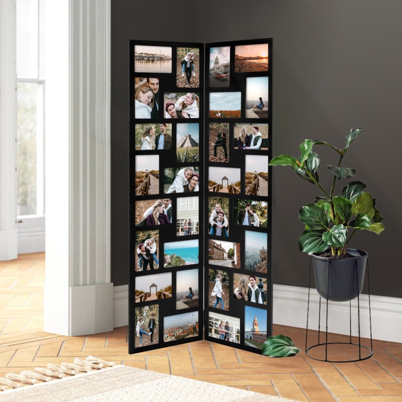 Nymphodora 32 Opening Wood Hinged Folding Screen-Style Photo Collage Picture Frame