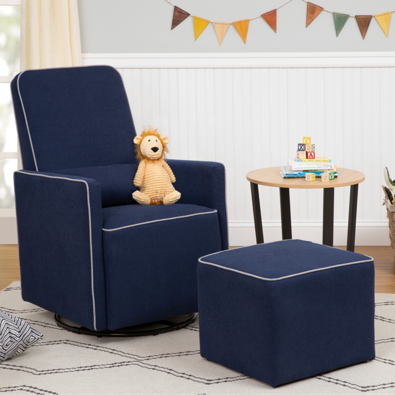 Olive Swivel Glider with Ottoman