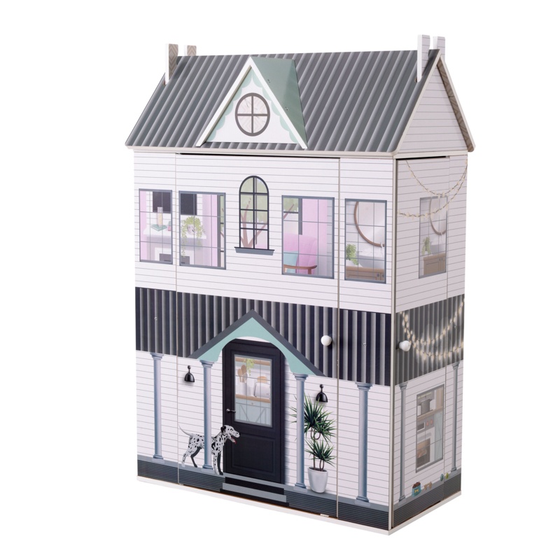Olivia's Little World Openable Wooden Dollhouse for 12" Dolls