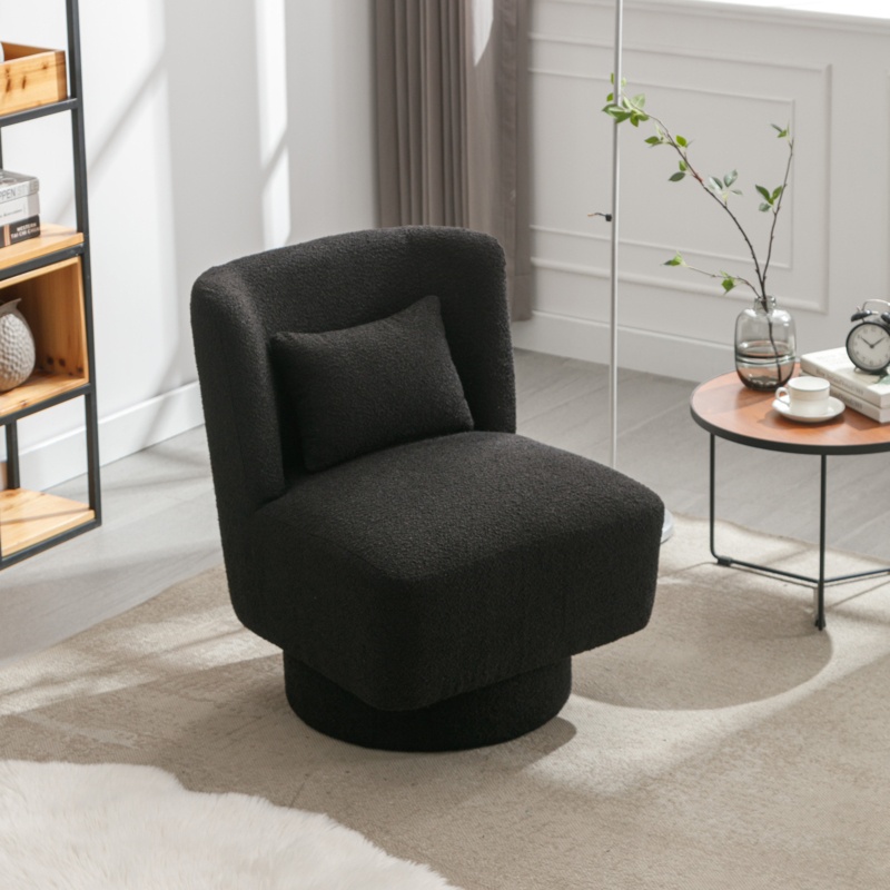 Ollia 23.62" W Polyester Swivel Slipper Chair