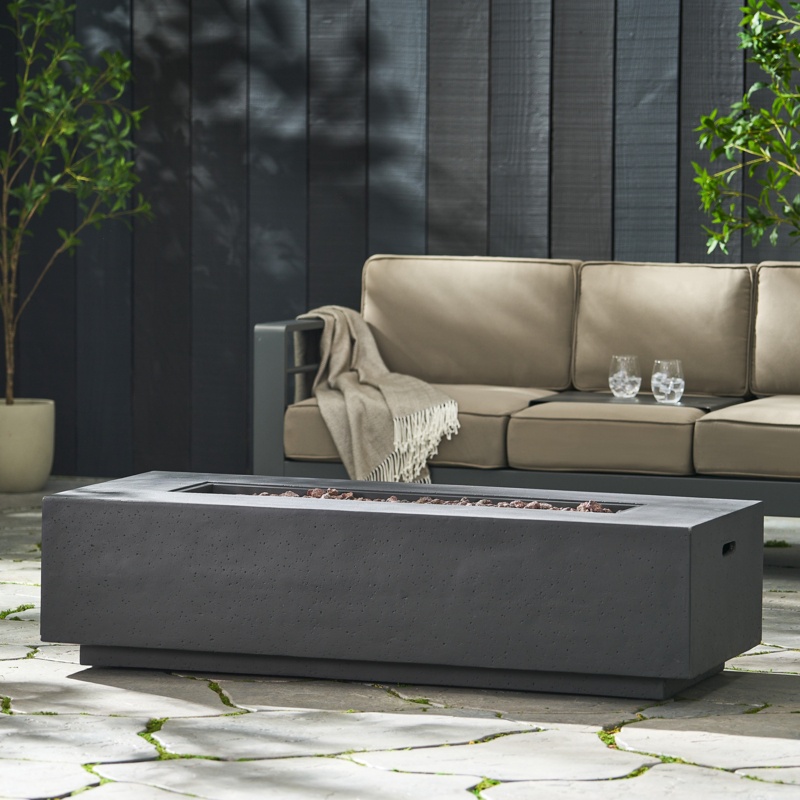 Oquendo 15" H Concrete Propane Outdoor Fireplace (No Tank Holder and Cover Included)