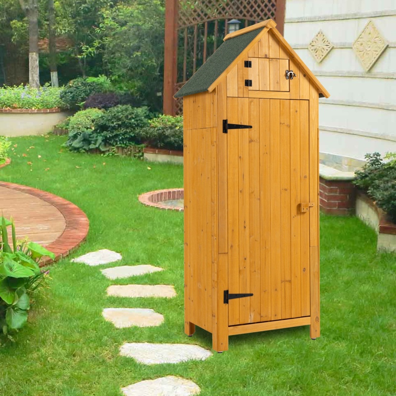 Outdoor 2 ft. x 1.5 ft Solid Wood Vertical Tool Shed