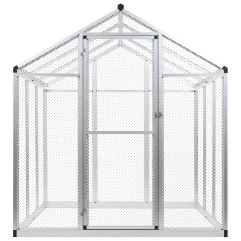 Outdoor Aviary Walk-in Aviary with Hinged Door Large Bird Cage Aluminum