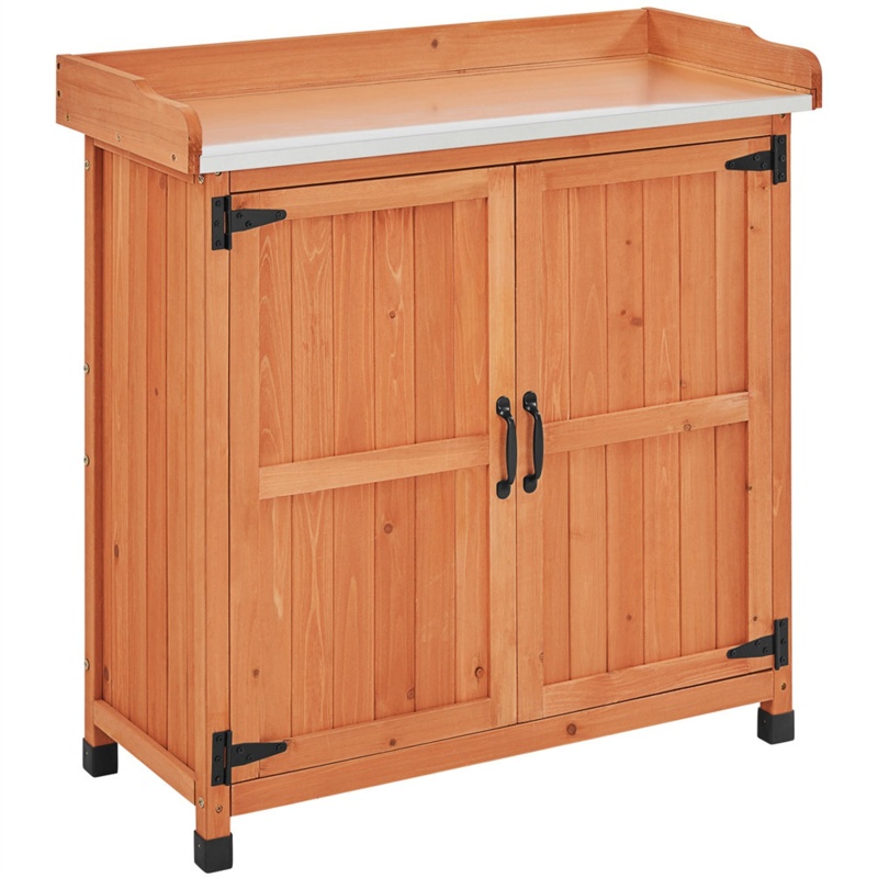 Outdoor Garden Wooden Storage Cabinet Potting Bench Table