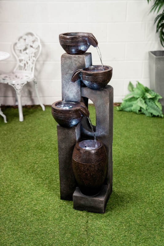 Outdoor Weather Resistant Floor Fountain with Light