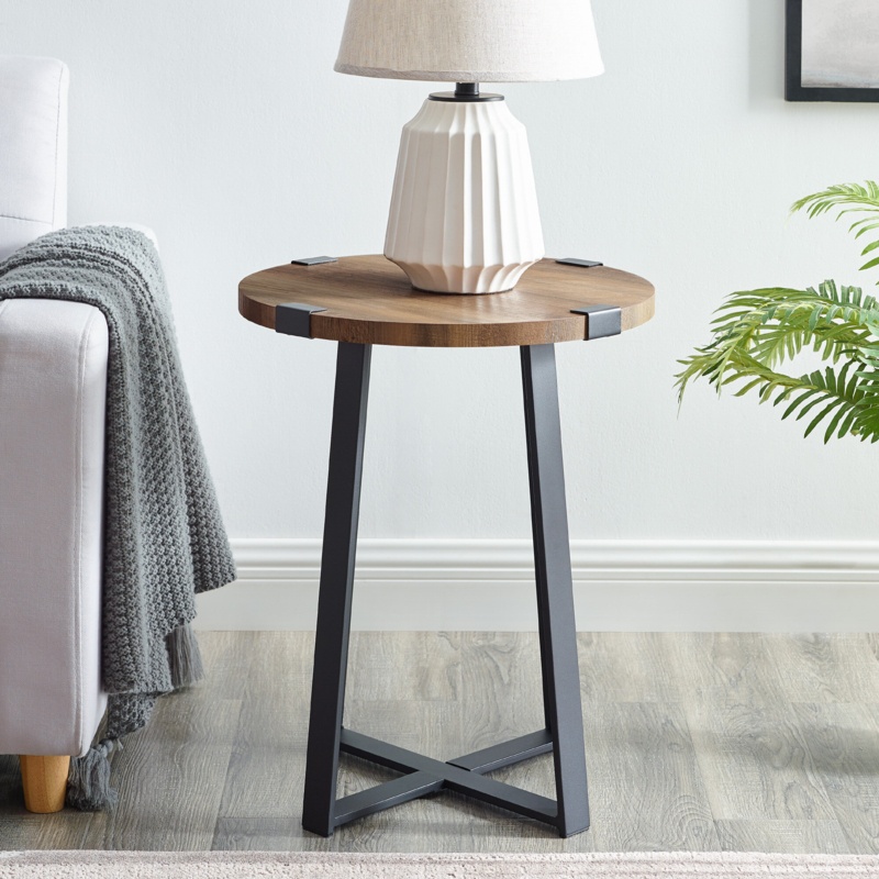 Paramus 22'' Tall Cross Legs End Table
