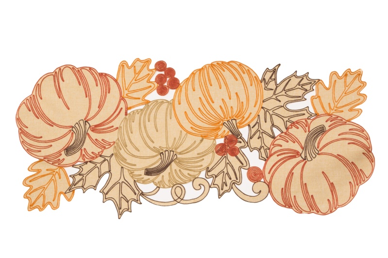 Parham Oval No Pattern Thanksgiving Polyester Table Runner
