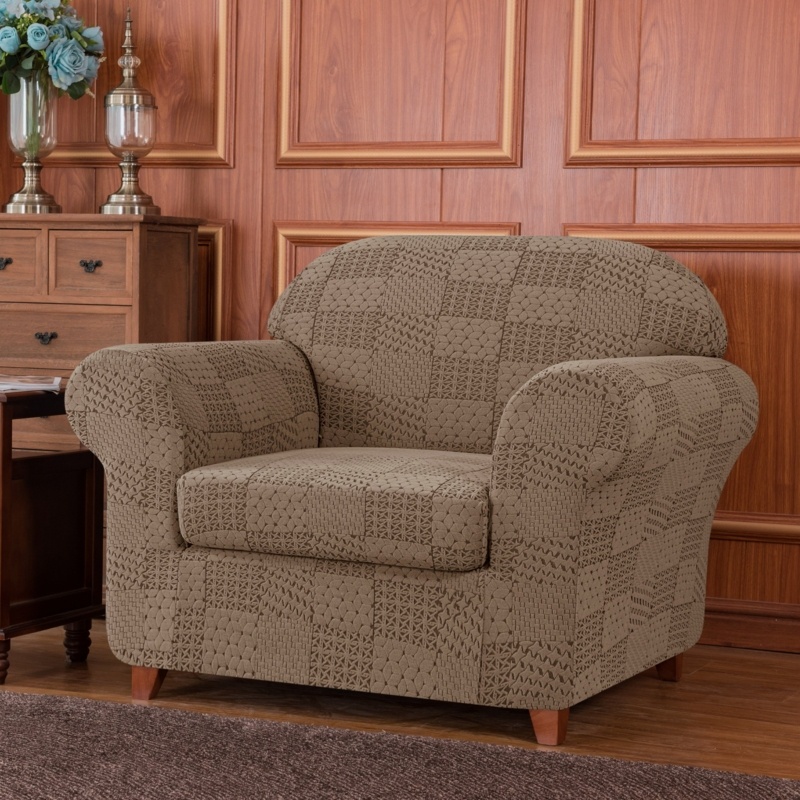 Patchwork 2-Piece Box Cushion Armchair Slipcover
