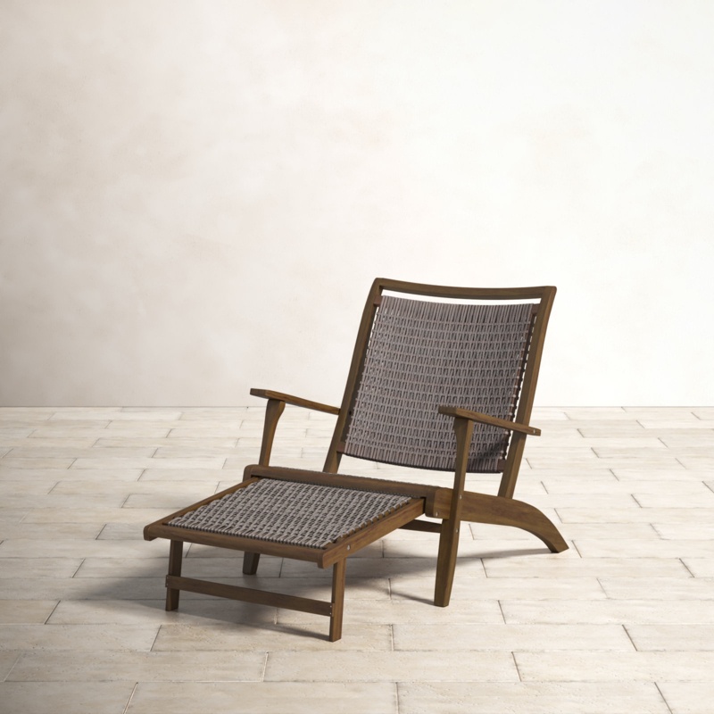Patio Chair with Ottoman
