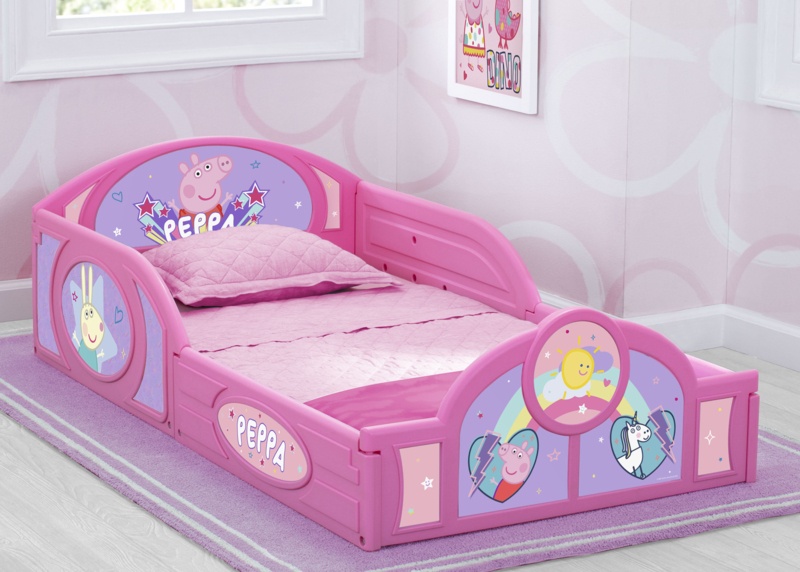 Peppa Pig Plastic Sleep and Play Toddler Sleigh Bed