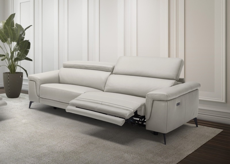 Philippa 84" Genuine Leather Pillow Top Arm Reclining Sofa