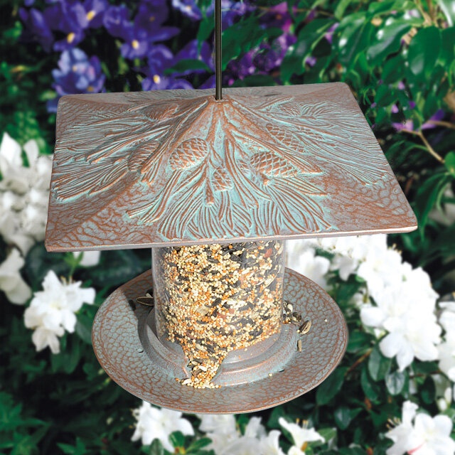 Pinecone Metal Hanging Tube Bird Feeder