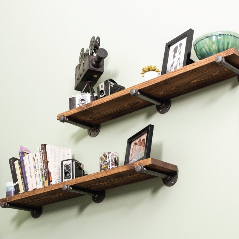 Pingree 2 Piece Solid Wood Floating Shelf
