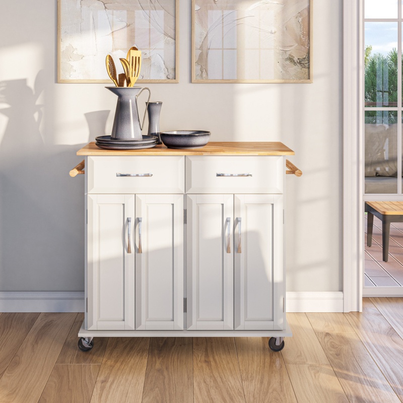 Pinkston Wood Kitchen Cart