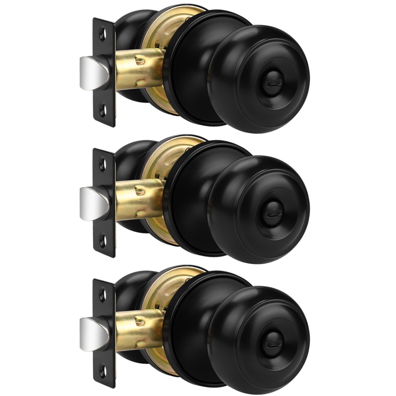 Privacy Door Knobs with Round Rosette, Keyless Lock