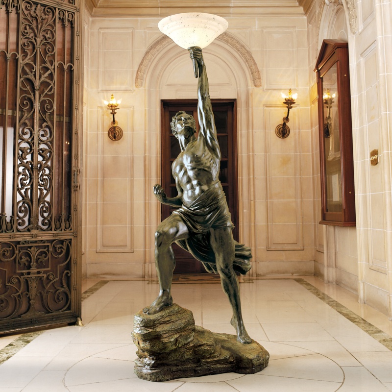 Prometheus 74'' Bronze Torchiere Floor Lamp
