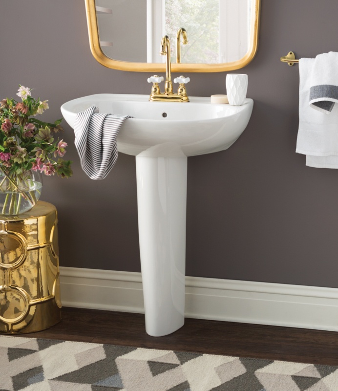 Prominence Vitreous China 26" Pedestal Bathroom Sink with Overflow