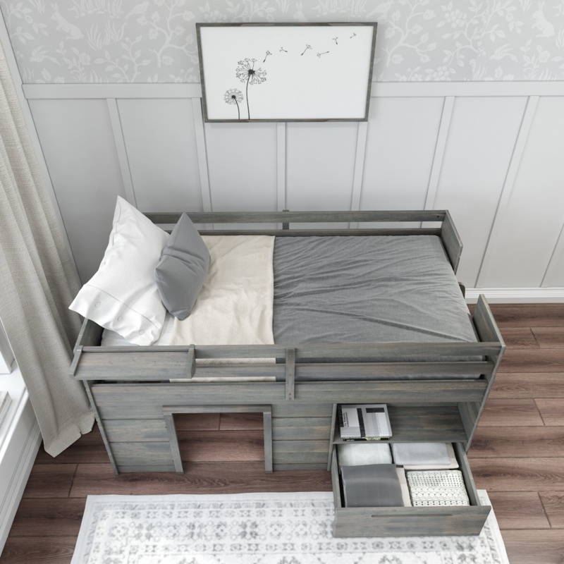 Purdy Hill Kids Twin Loft Bed with Drawers