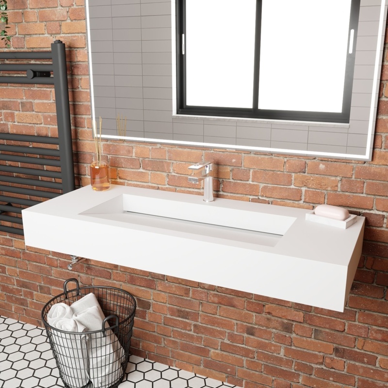 Pyramid 48" Rectangular Wall Mount Bathroom Sink