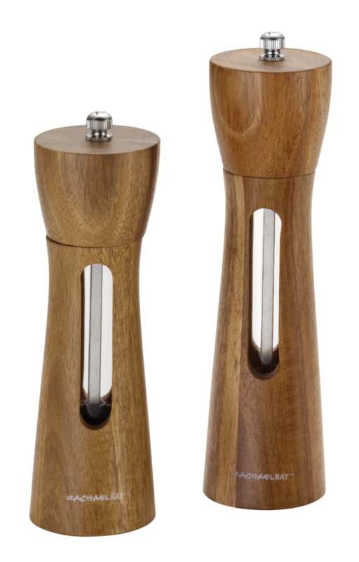 Rachael Ray Tools and Gadgets 2 Piece Acacia Salt and Pepper Grinder Set