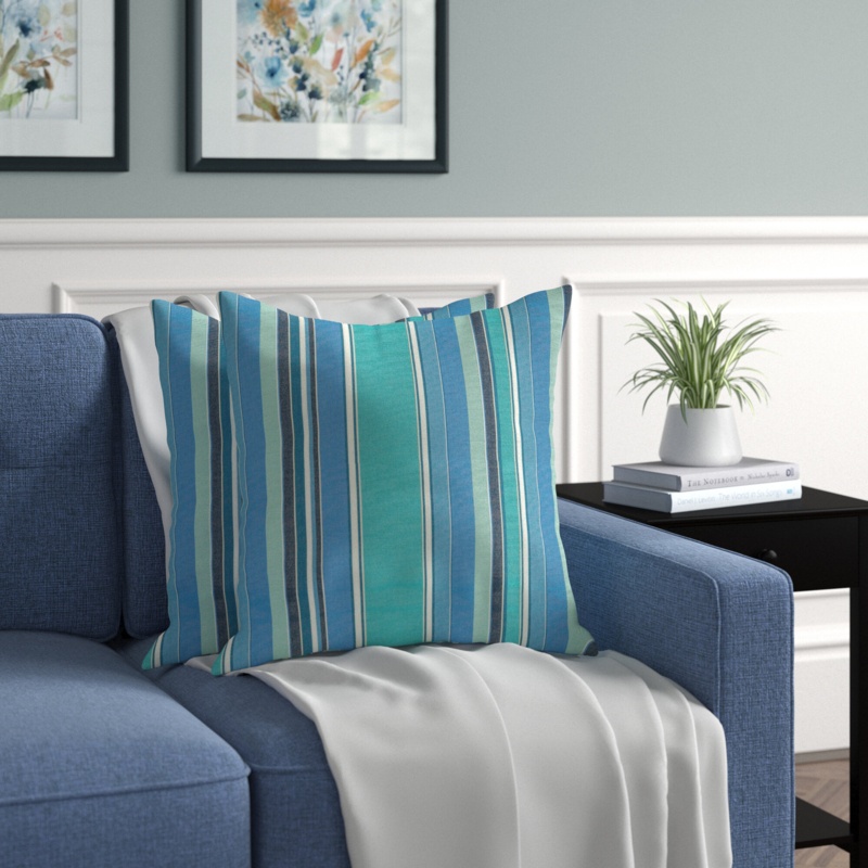 Rainey Striped Sunbrella® Indoor/Outdoor Throw Pillow