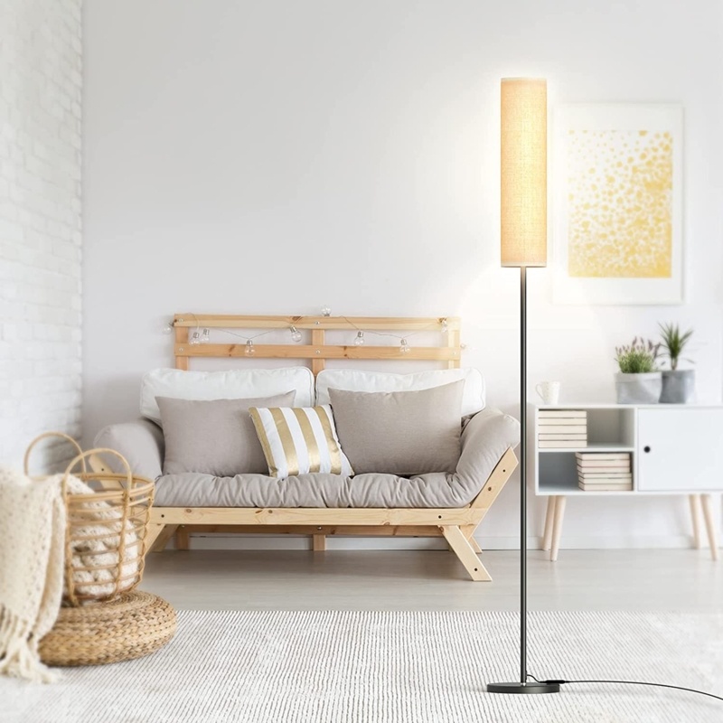 Raybert 65'' Black LED Traditional Floor Lamp with Outlet