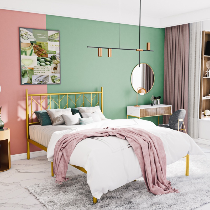 Rayne Vintage Low-profile metal bed frame