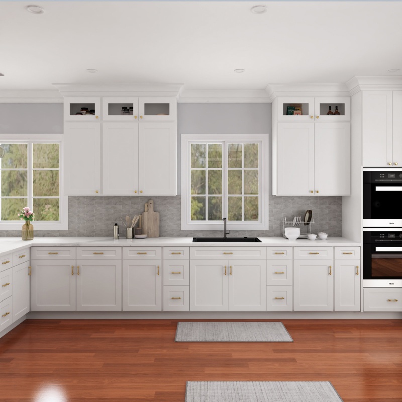 Recessed Panel 12'' W x 30'' H White Plywood Standard Wall Cabinet Ready-to-Assemble