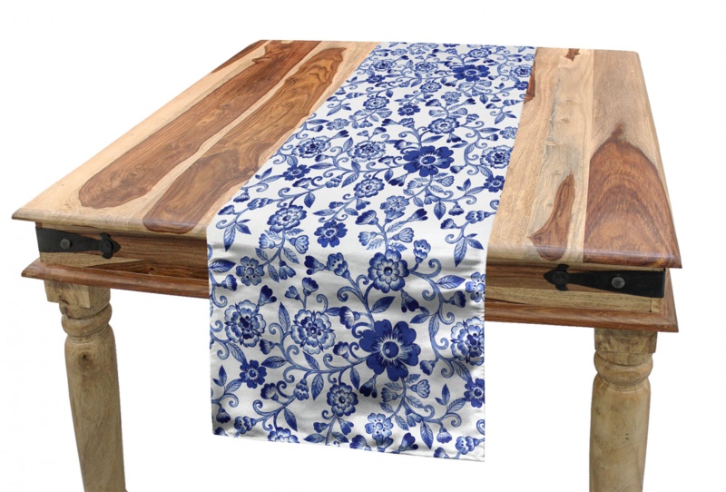 Rectangle Floral Polyester Table Runner