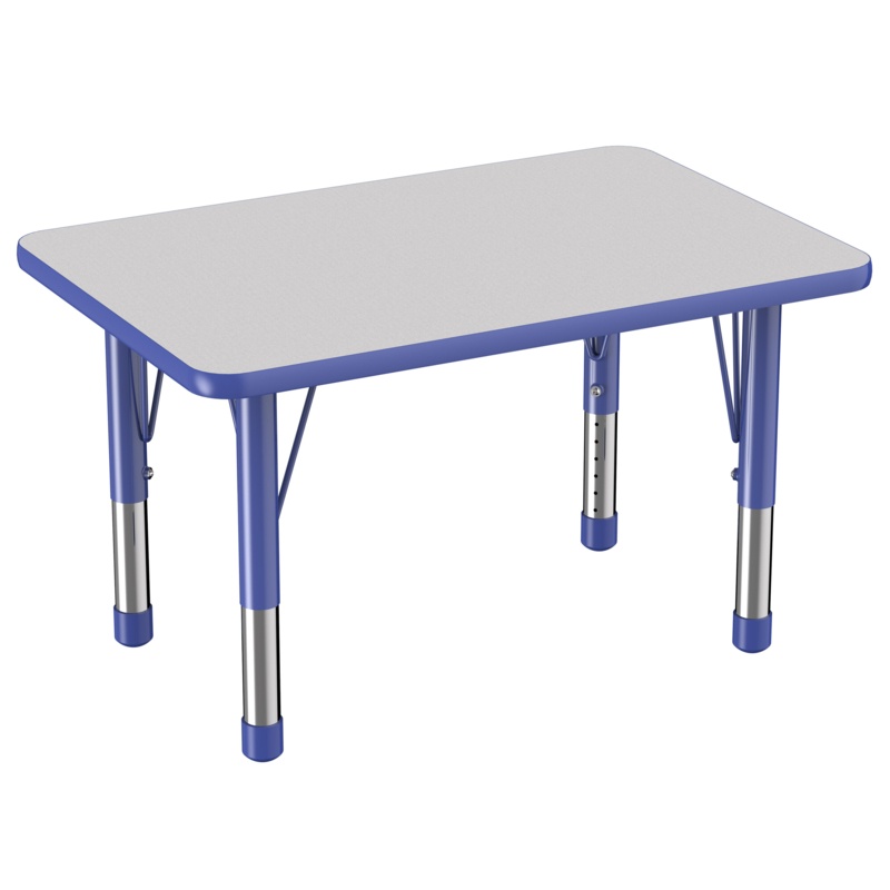 Rectangle T-Mold Activity Table 24" x 36" with Adjustable Height Chunky Legs