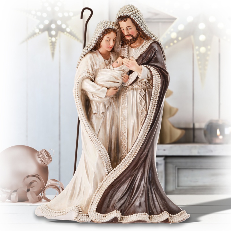 Resin Holy Family W/Pearls