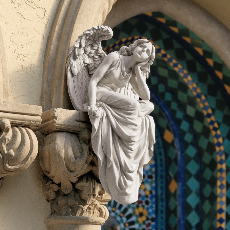 Resting Grace Sitting Angel Statue