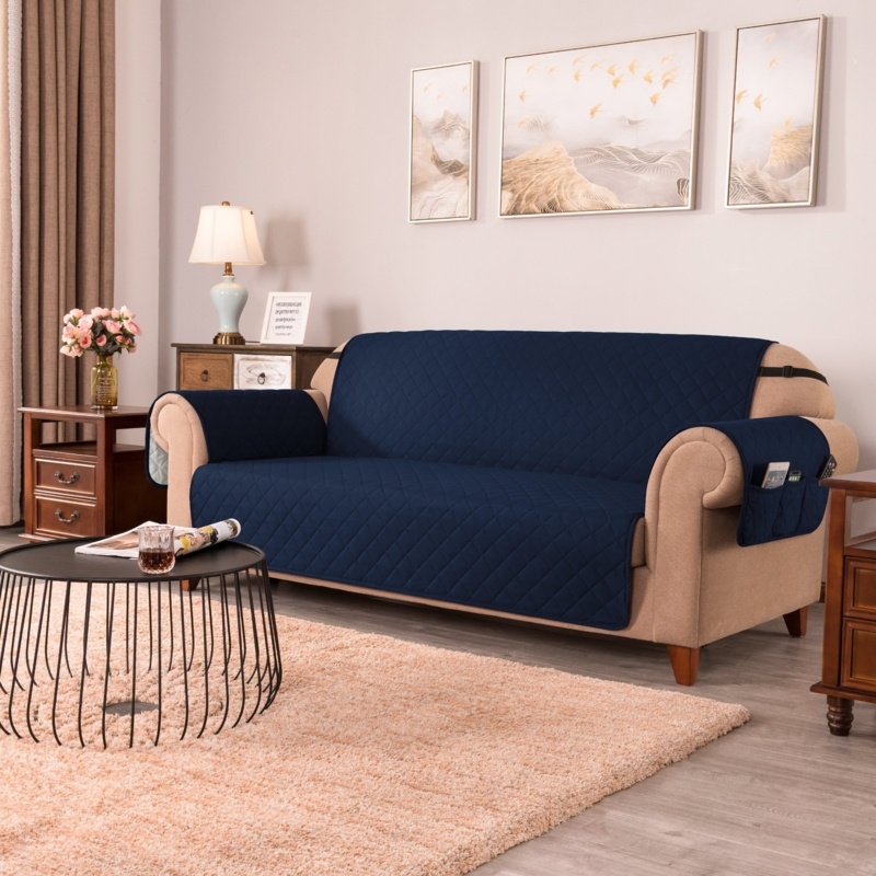 Reversible Comfort Non-Slip Box Cushion Loveseat Slipcover