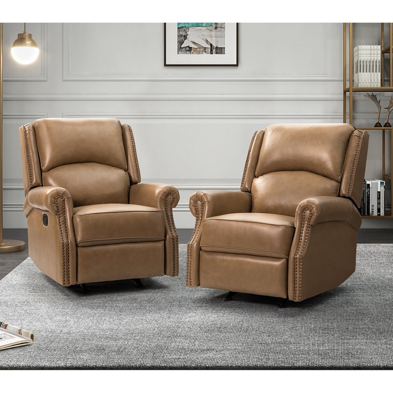 Rimini 32.67'' Wide Genuine Leather Manual Rocker Recliner