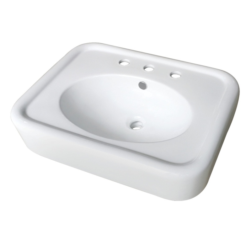 Robert White Ceramic Rectangular Console Bathroom Sink with Overflow