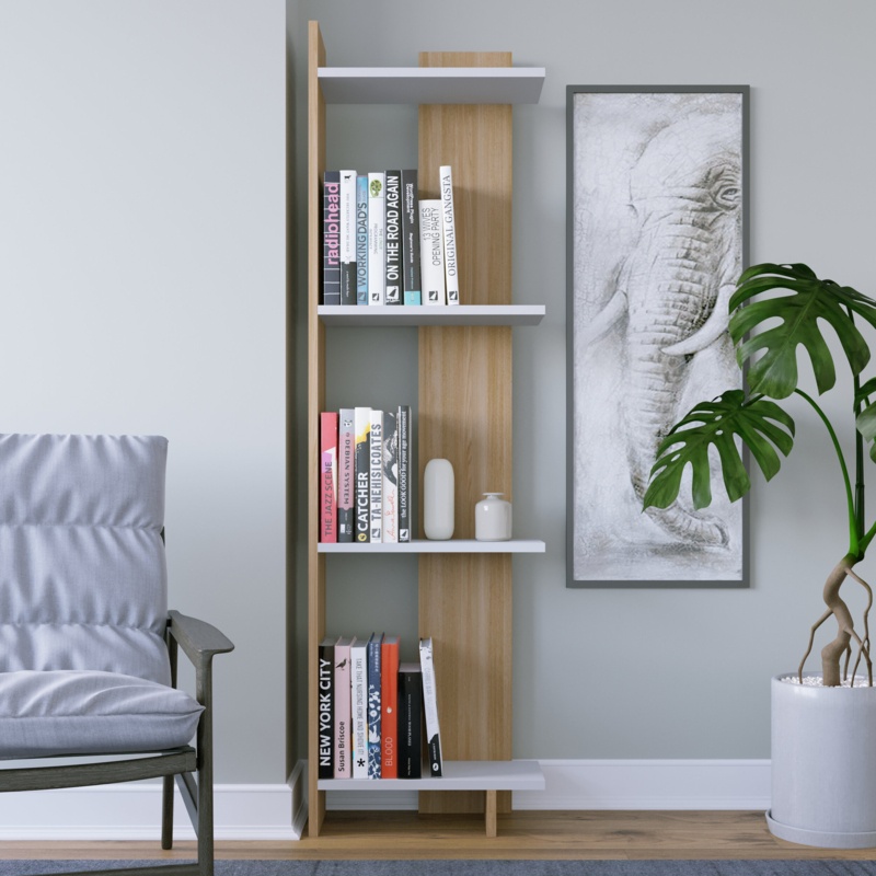Rodney Bookcase 63'' H x 17.6'' W Corner Bookcase