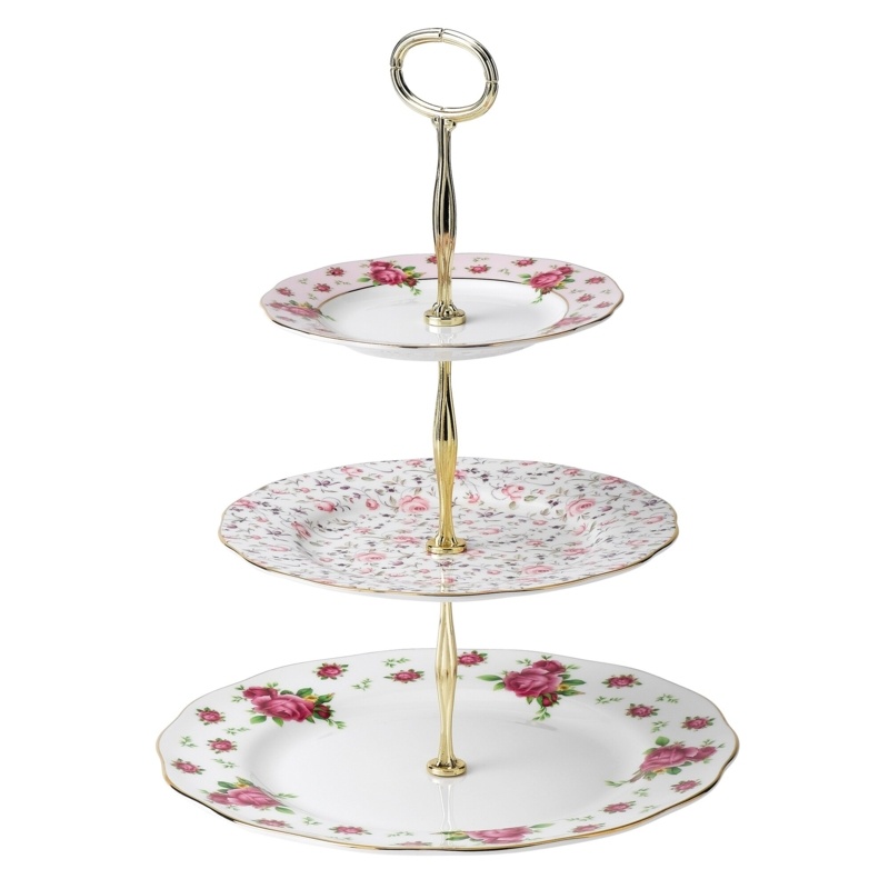 Royal Albert New Country Roses White Tiered Stand